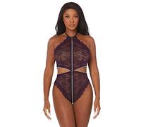 DreamGirl Lace Halter Teddy - Berenjena 508 ml