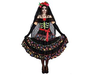 Dreamgirl Lady of the Dead o Calavera Catrina Dama de los muertos, multicolor, XL (10680)