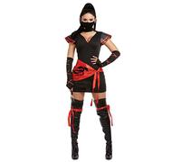 Dreamgirl Mujer Ninja, Negro/Rojo, Grande