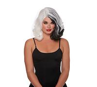 Dreamgirl Peluca para mujer, color blanco y negro, ajuste elástico ajustable