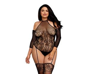 Dreamgirl Queen Size Fishnet Teddy Bodystocking - Negro 254 ml