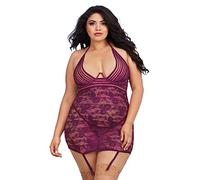 Dreamgirl Queen Size Lace Slip de liga - Mora 508 ml