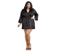 DreamGirl, Shalimar Charmeuse Conjunto de Ropa Interior para Mujer, XX-Large, Negro