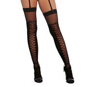 Dreamgirl Sheer Medias con cordones de imitación Talla única, color negro