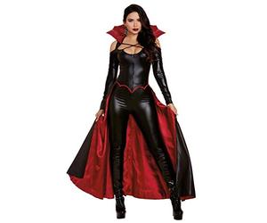 Dreamgirl Women's Vampire Costume Modern Gothic Female Vampire, Princess of Darkness Halloween, Black/Red, X-Large