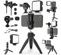 DREAMGRIP Scout Mojo Kit de Plataforma Modular con 3 micrófonos, luz LED y Accesorios All-IN para producción de Video con Cualquier teléfono Inteligente para periodistas, Youtubers