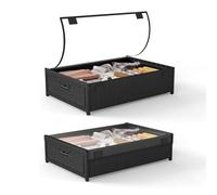 DreamHaven Caja De Almacenamiento Con Ruedas Para Debajo De La Cama, Organizador De Zapatos Con Tapas Extraíbles, Baúl Grande Con Ruedas Para Ropa, Juguetes, Zapatos Y Mantas (Paquete De 1)