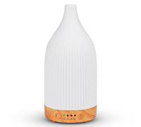 DreamHigh Difusor Aceites Esenciales 100ML, Cerámica Ultrasónico Difusor de Aromas con LED de 7 Colores y 4 Temporizadores, Humificador de Aromas-Anhidro Apagado Automático