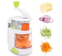 Dreamhigh® Espiralizador de Verduras, 4 en 1 Espaguetis Calabacin Maquina con Contenedor de Recogida, Sin BPA, Cortador de Verdura Manual para Calabacines, Pepino, Patatas, Cebolla