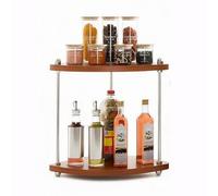 Dreamhousey Estante esquinero de cocina para condimentos, suministros de cocina, especias, tanque de condimentos, estante de almacenamiento triangular de esquina de hierro organizador de escritorio (2