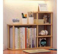 Dreamhousey Estantería de almacenamiento de escritorio multicapa, gran capacidad de almacenamiento de madera maciza en el escritorio, estante fácil de organizar para estudiantes, estantería de