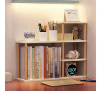 Dreamhousey Estantería de almacenamiento multicapa para escritorio, gran capacidad de madera maciza, fácil de organizar para estudiantes