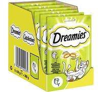 Dreamies Clásicos Aperitivos para Gatos con atún - Bolsas crujientes de ensueño con Relleno Delicado - 6 x 60 g