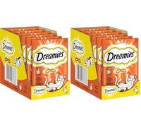 Dreamies Clásicos Aperitivos para Gatos con Pollo - Bolsas crujientes de ensueño con Relleno Delicado - 6 x 60 g (6 Unidades) (Paquete de 2)
