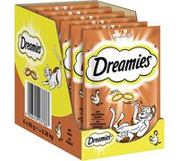 Dreamies Clásicos Aperitivos para Gatos con Pollo - Bolsas crujientes de ensueño con Relleno Delicado - 6 x 60 g (6 Unidades)