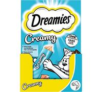 Dreamies Gatleckerlis Creamy Snacks con salmón - Delicioso Sabor cremoso - 44 Bolsas de porciones (11 x 4 x 10 g)