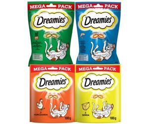 DREAMIES Mega Pack 4x180g - Golosinas para gatos con mezcla de sabores