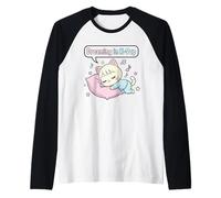 Dreaming in K-Pop - Linda Camisa de Gato durmiendo para niñas Camiseta Manga Raglan