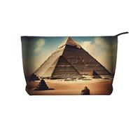 Dreaming of the Pyramids of Khufu - Bolsa de cosméticos de pana para mujer, cartera portátil con cremallera, adecuada para viajes y almacenamiento diario de cosméticos, color negro, talla única