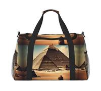 Dreaming of The Pyramids of Khufu - Bolsa de lona con estampado de pirámides de Keops para viajes, bolsa de hombro para fin de semana, bolsa deportiva para gimnasio para hombres y mujeres