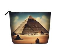 Dreaming of The Pyramids of Khufu - Bolsa de maquillaje versátil de cáñamo falso, organizador de artículos de aseo de viaje, perfecto para uso diario, viajes de negocios y mucho más., Black, Talla