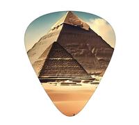 Dreaming Of The Pyramids Of Khufu - Juego de 12 púas de guitarra de varios grosores, tono claro, tacto cómodo, fuerte resistencia al desgaste y dureza, viene con caja transparente