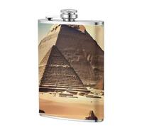Dreaming of the Pyramids of Khufu - Petaca de cuero de 8 onzas, termo de whisky de acero inoxidable para bebidas, juego de licor de bolsillo para hombres, boda padrino de boda