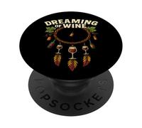 Dreaming of Wine - Divertido atrapasueños Boho para Amantes del Vino PopSockets PopGrip Adhesivo