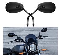 DREAMIZER 10mm Negro Espejo de la Motocicleta, Espejo Retrovisor de Moto Compatible con Boulevard C90 SV650S Vegas Intruder M1800R VTX 1300 1800 Vulcan 1500 1600 Cruiser Street Bike (Oval-Negro)