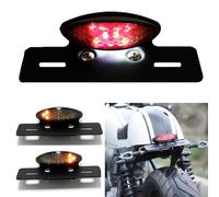 DREAMIZER 14 LED Luces traseras Lente de humo de freno trasero para motocicleta, luz de matrícula, luz intermitente, para Racer Bobber Street Bike, Scooter,