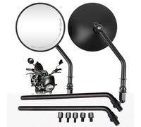 DREAMIZER Espejos Retrovisores Redondos de 4'', CNC 8mm y 10 mm Espejo Retrovisor Universal Compatible con Harley Sportster 883 1200 Softail Dyna Cafe Racer Cruiser Chopper Bobber Scooter E-Bikes