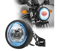 DREAMIZER Faro LED para Motocicleta de 5.75 Pulgadas con Soportes, Luz Universal Impermeable Compatible con Harley Yamaha Honda Cafe Racer Bobber Chopper.