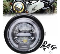 DREAMIZER Faro LED Redondo para Motocicleta de 6.5", Compatible con Harley Honda Suzuki Yamaha Kawasaki Triumph Cafe Racer