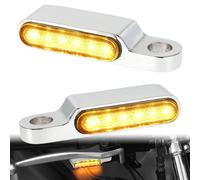 DREAMIZER Intermitentes LED para manillar Homologados, 2 PCS Universal Faros Led Secuencial 12V 12 LEDS Compatibles con Harley Sportster Dyna Honda Shadow Kawasaki Vulcan Yamaha V-Star Road Star.