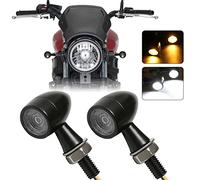 DREAMIZER Intermitentes Moto LED, 12V 2PCS Indicadores de motocicleta Mini luces de señal de giro E-marked Universal para Scooter Quad Cruiser Off Road Cafe Racer.