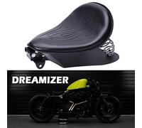 DREAMIZER Negro Cuero Asiento Bobber de Moto, Asiento Solo de Motocicleta con Placa Base de Soporte de Resorte para Sportster XL883 1200 48 Chopper Custom