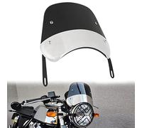 DREAMIZER Parabrisas Universal de Motocicleta, Parabrisas Retro de Motocicleta Compatible con 5"-7" Faros Redondos, Deflector de Viento para Bobber Cafe Racer Chopper Cruiser (Negro)