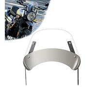 DREAMIZER Parabrisas Universal de Motocicleta, Parabrisas Retro de Motocicleta Compatible con 5"-7" Faros Redondos, Deflector de Viento para Bobber Cafe Racer Chopper Cruiser (Transparente)