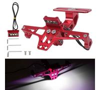 DREAMIZER Portamatriculas Moto Universal, Marco Matricula Moto Ajustable con Luz de Matrícula para matrícula de Motocicleta, Compatible con Yamaha MT01 MT07 MT09 Z900 SV650 FZS1000 FZS600 (Rojo)