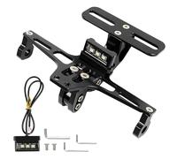 DREAMIZER Portamatriculas Moto Universal, Marco Matricula Moto Ajustable con Luz de Matrícula para matrícula de Motocicleta, Compatible con MT01 MT07 MT09 Z900 SV650 FZS1000 FZS600