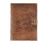 DreamKeeper Leather Journal for Men and Women - Sorcha Leather Notebook Celtic Design, Bronze Lock | Vintage Notebook Diary, Book of Shadows, Sketchbook Art (A6-4.13" × 5.83")