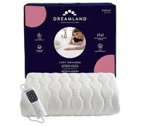 Dreamland Calentador de colchón de algodón de calidad superior Cosy Dreamer (Intelliheat Plus, calentamiento rápido, 150 x 80 cm, lavable a máquina, 1 control desmontable, 6 ajustes de temperatura,