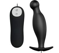 Dreamlove Pretty Love Plug Anal Silicona 12 Modos Vibración Negro - 1 Unidad
