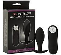 Pretty Love Plug Anal Silicona Forma Ancla 12 Modos Vibración Negro 1ud