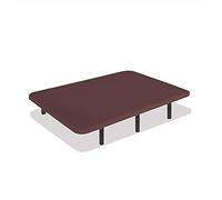 DREAMNITE Base Tapizada Tejido 3D Antideslizante, Estructura 30x40 mm, 5 Barras Transversales, Color Chocolate, Incluye Patas metálicas de 15cm, Base Tapizada 135 x 190 cm
