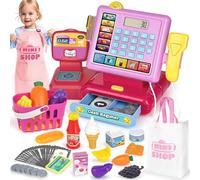 Dreamon Caja Registradora Juguetes Niños Máquina Registradora Juguete con con Escáner Delantal y Bolsa de Compras Pretend Shop Juego de rol Niños y Niñas 3 4 5 6 Años