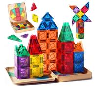 Dreamon Mini Bloques Magneticos Construccion Niños 60PCS Piezas Magneticas Niños Magnetic Tiles En Caja de Lata Regalo para Niño y Niñas 3 4 5 6 7 8 Años