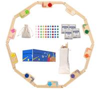 Dreamplay Gifts Colorful Jokers and Marbles Board Game Pegs and Jokers Card Game for 2-8 Players 8 Solid Wood Game Boards 8 Colors 40 Marbles 4 Decks of Cards Cards Full Size Game Set (10color)