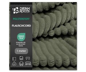 DreamRoots Tela Acolchada de Pana al Metro 2,5 cm Súper Suave - Tela de Pana para Tapizar Muebles y DIY - 420 g/m² Resistente 90.000 Martindale - Certificación OEKO-TEX - Ancho 140 cm Verde 1M