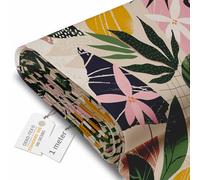 DreamRoots Tela impermeable por metros 600D 220g/m - Tela para tapizar sillas, cojines, sofas - Lona impermeable exterior 160 cm ancho Collage Floral 1M